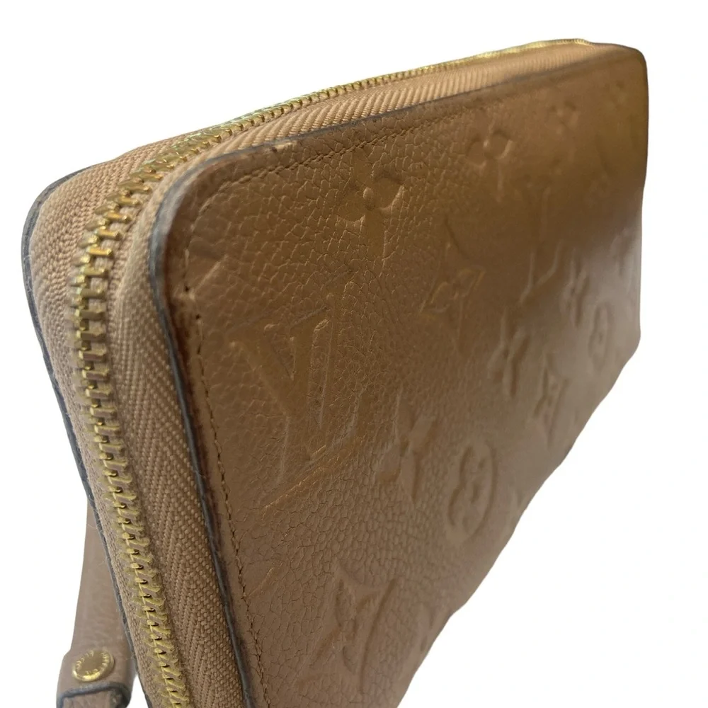 Louis Vuitton Brown Monogram Embossed Zipper Wallet
